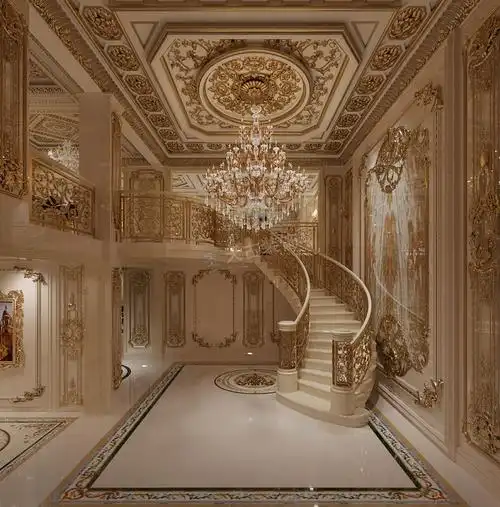 远洋高尔夫独栋别墅装修设计,远洋原香法式宫廷风装修效果图-室内设计