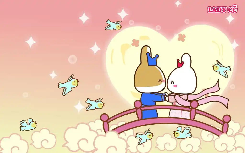 可爱矢量卡通人物爱情桌面壁纸