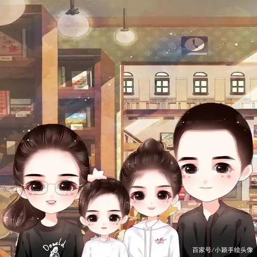 一家四口微信头像温馨全家福幸福如此简单