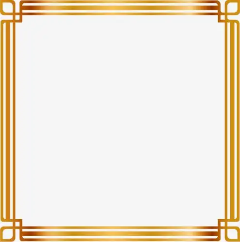 矢量手绘金色边框png素材-90设计