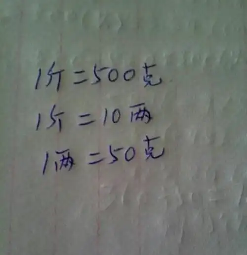 一斤等于多少克知识普及
