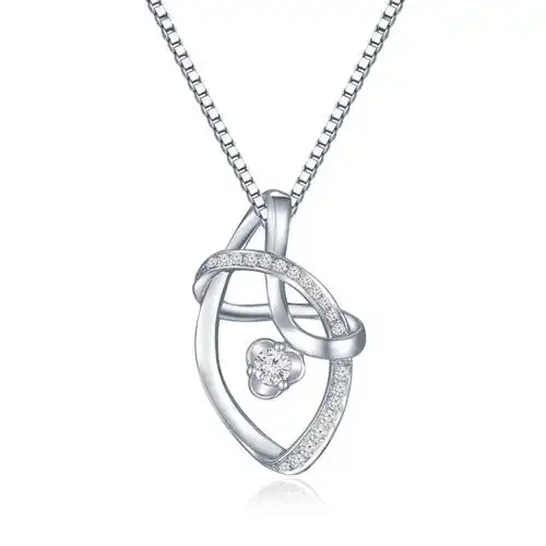 mabelle 幸福光环 18k 白色黄金钻石吊坠