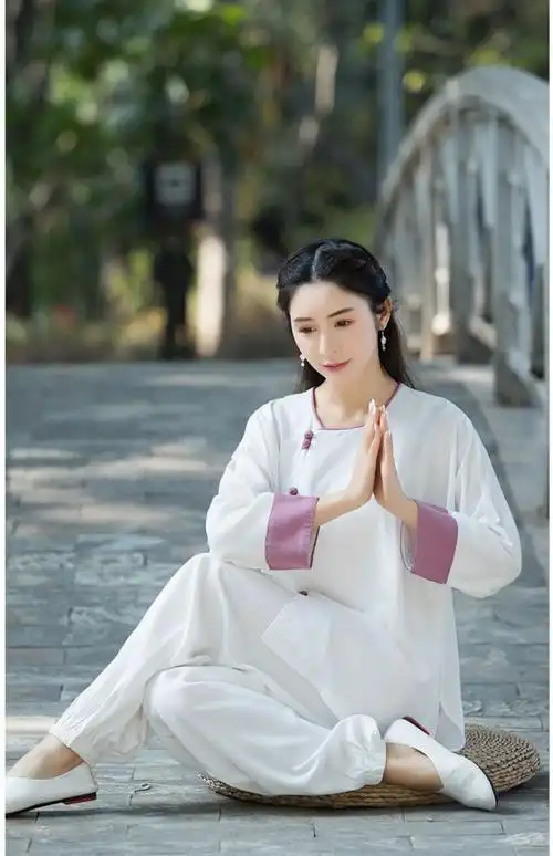 武极堂陈家沟同款棉麻太极服女新款太极拳服练功服武术表演服装春夏