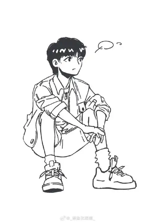 周深超话#周深粉丝思念成疾#凑齐了9张黑白小画,合起来发发.