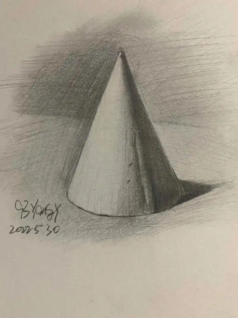 圆锥体 每一次都不一样  每一次都挺好#每日一画 #素描 # - 抖音
