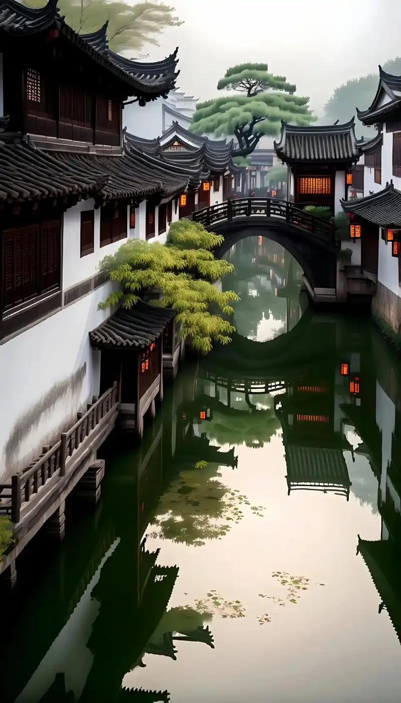 雨后的江南水乡,小桥流水,青砖黛瓦,如同一幅幅淡雅的水墨画. - 抖音