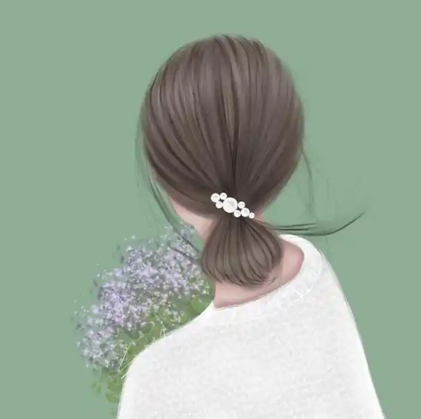 超美超温柔的手绘女生背影头像手绘女生背影头像