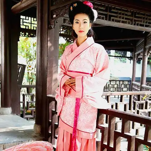 栖凤阁 汉服女装古装汉代服装曲裾深衣短曲裾民族演出服cos古典 xl