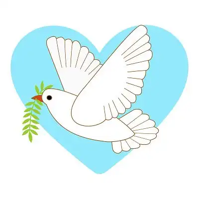 美丽爱心卡通和平鸽元素和平鸽png素材