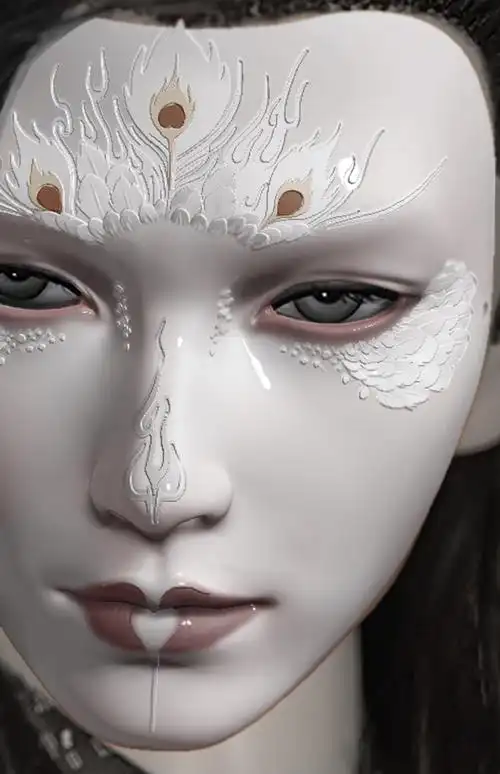 魂作物面具男 魂作物面具古风全脸cosplay男帝国风汉服古装道具假面罩