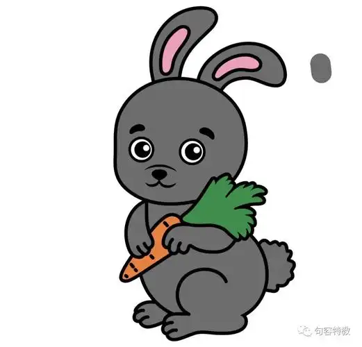 涂涂画画《小兔子》,快来看看同学们画的小灰兔.