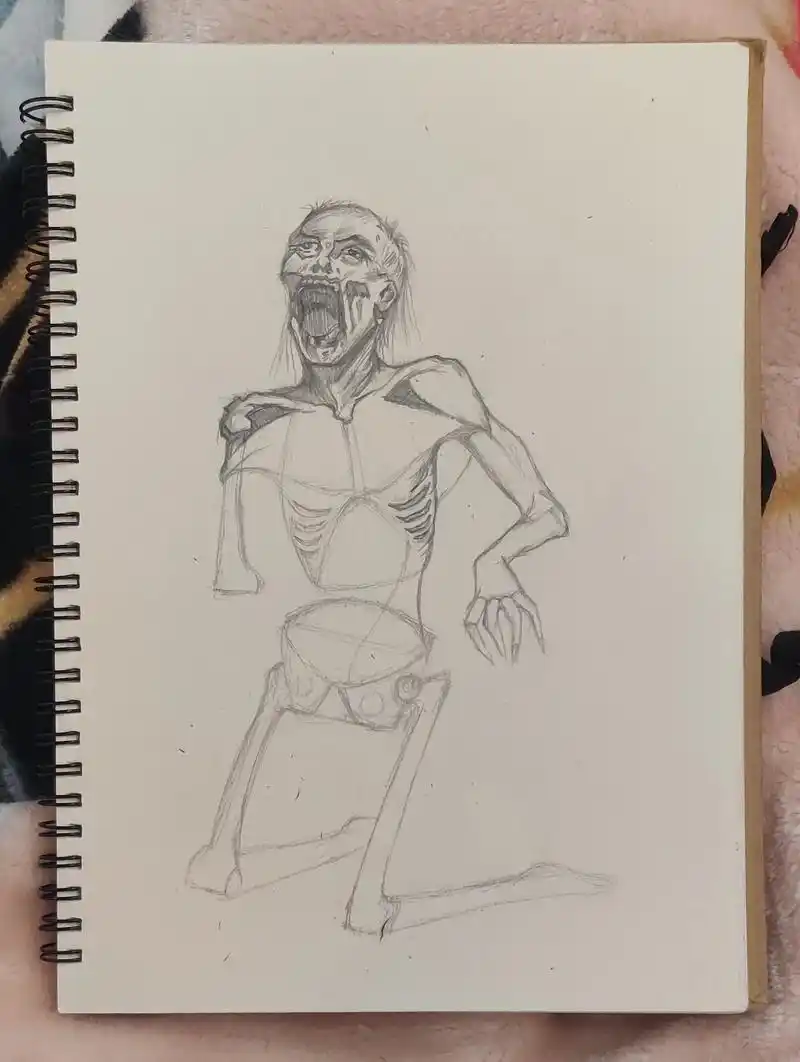 跟着proko画了一只丧尸.#画画 #手绘 #恐怖 #丧尸 - 抖音