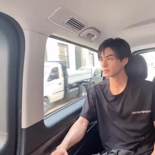 宋威龙车内湿发live随拍#宋威龙晒日常随拍live图车内黑t湿发造形我