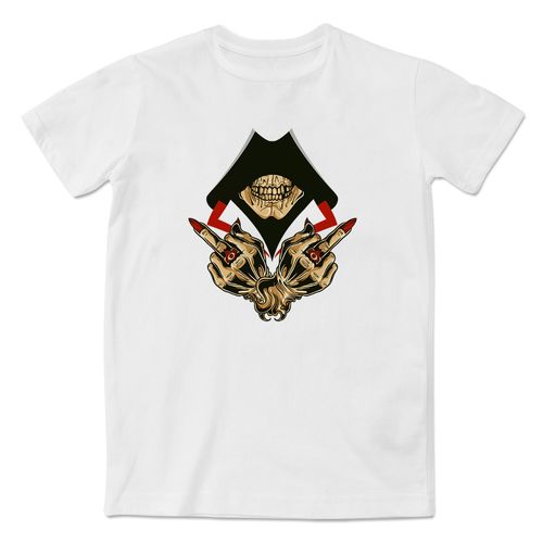 创意设计超酷骷髅印花短袖t恤夏季休闲时尚潮流文化衫男女同款