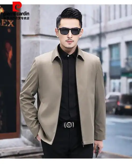 皮尔卡丹高端品牌男士夹克外套2022春秋季新款中老年商务休闲爸爸装领