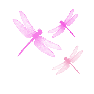 可爱的粉色蜻蜓设计素材