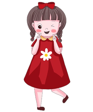 手势春天人物送花花小女孩比耶卡通手绘比耶的手势3d人物酸性金属女孩