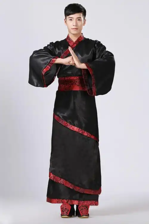 新款新款新款古装服装男汉服曲裾臣子官服汉朝大臣书生汉服直裾深衣红