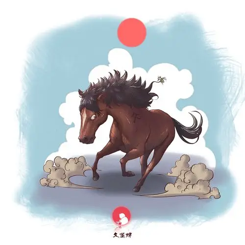 生肖系列插画2午马|插画|绘本|涂图君久酱婶 - 原创作品 - 站酷