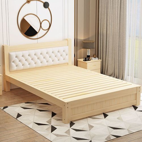 出租房简单床实木床15米现代简约双人18米简易12米实木床