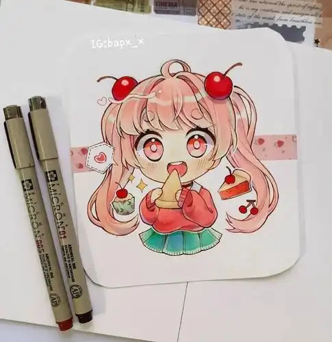 马克笔q版新手进来超适合初学者练习的卡哇伊动漫人物素材