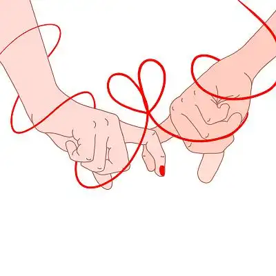 卡通风格214浪漫情人节男女情侣手拉手元素214浪漫情人节手拉手元素