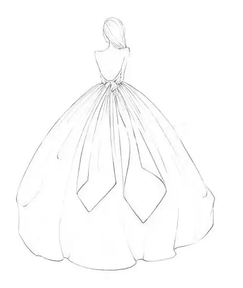 婚纱简笔画 婚纱简笔画手绘长裙