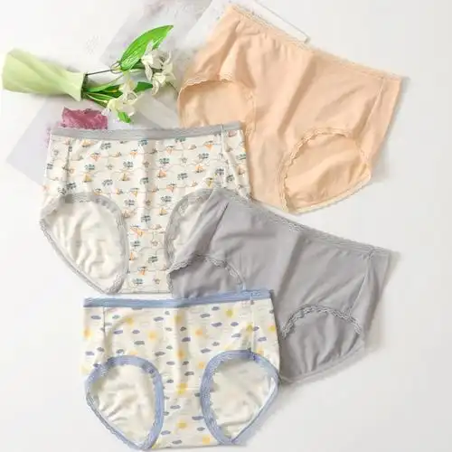蝶安芬女士内裤女中腰平角性感时尚纯棉抑菌裆提臀舒适透气短裤头