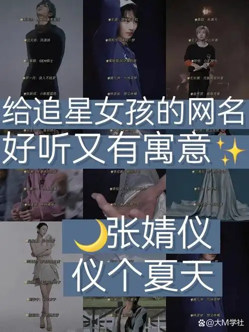 追星女孩进97好听又有寓意的追星网名