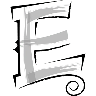 卡通欧式简约花纹英文艺术字母e