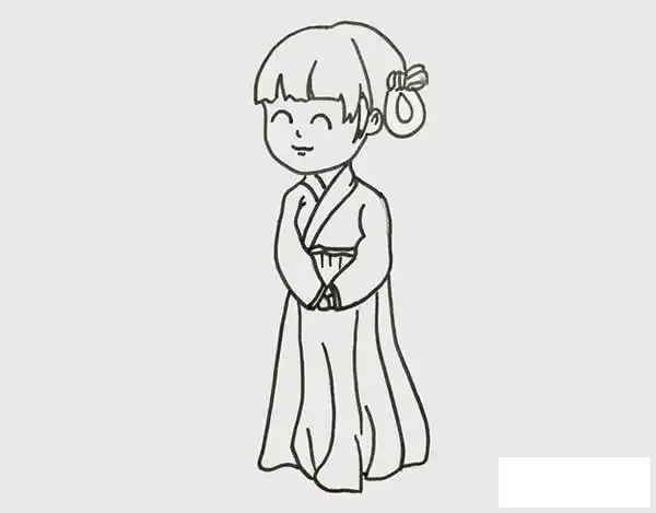 古代女子简笔画步骤图解 全身,简单又好看