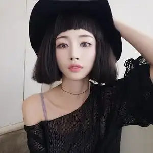 假发女短发离子烫bobo头狗啃刘海逼真化纤头套学生波波头