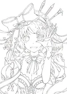 手绘卡通大眼性感女孩jpg插画设计素材