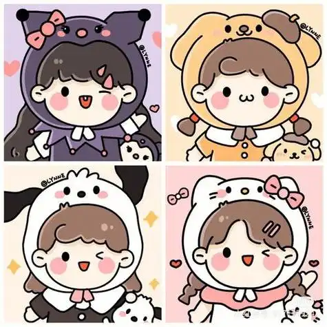 卡通头像手绘头像动漫头像可爱头像闺蜜头像头像