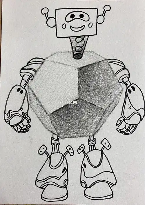 画画#创意#儿童创意美术#素描石膏几何体#创意素描#儿童画#素描几何