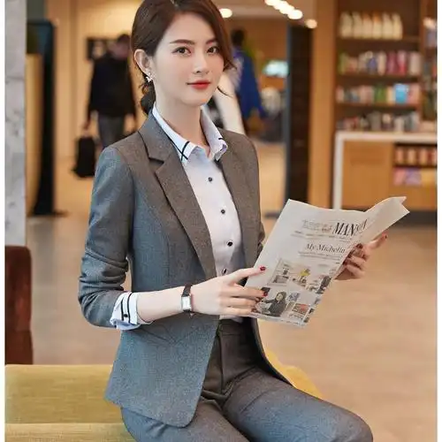 2019新款秋装时尚正装女套装工作服商务西装面试职业装女装套装