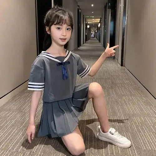 12岁儿童学生套装公主裙子小女孩女生学院校服工作服