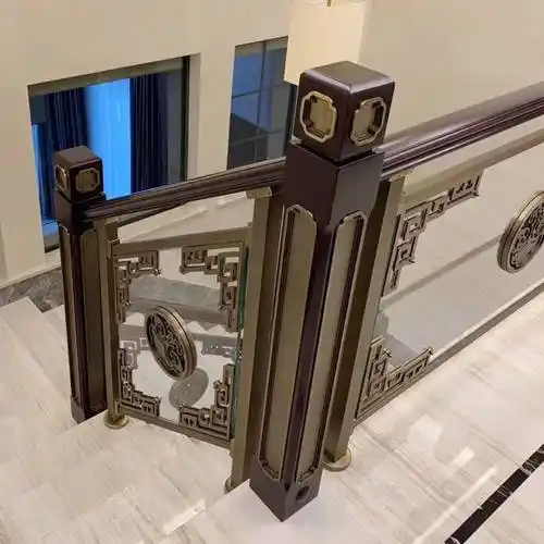 铝艺楼梯护栏新中式风格主要包括两方面的基本内容