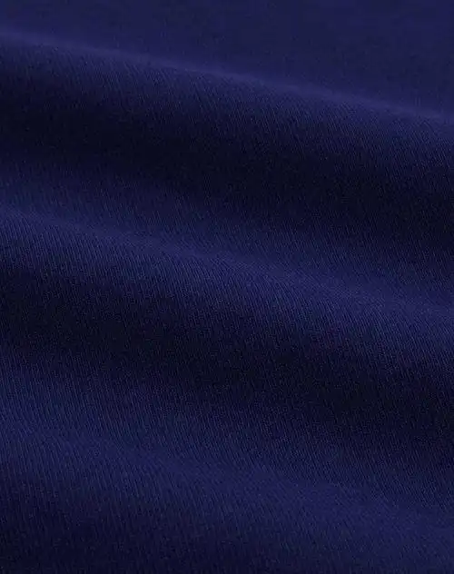 黛蓝色简约素色弹力棉v领修身长袖t恤