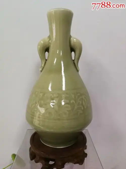 80年代汝瓷象耳瓶