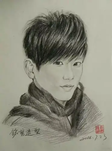 张杰素描的外貌特点