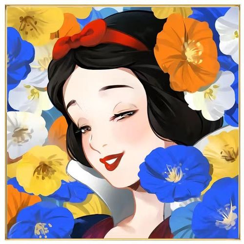 迪士尼公主与鲜花满钻diy动漫人物送闺蜜礼物手工贴钻钻石画