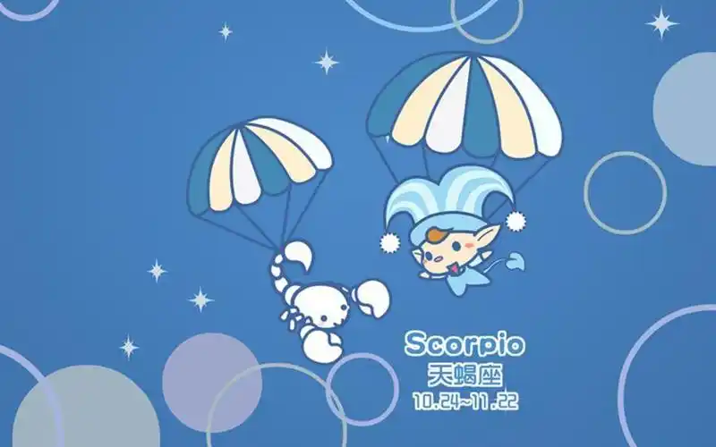 超级可爱的卡通天蝎座插画,高清壁纸图片,生肖星座-回车桌面