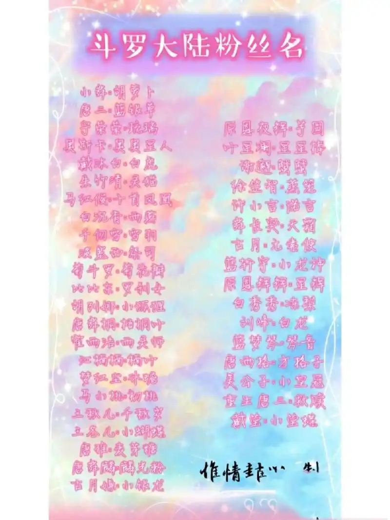 斗罗大陆粉丝网名来咯!