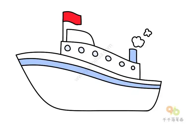 轮船简笔画,轮船怎么画,船简笔画,卡通轮船简笔画,交通工具大全