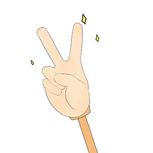 比耶手势卡通插画