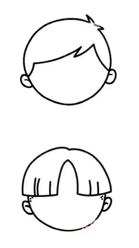 男孩右侧脸简笔画