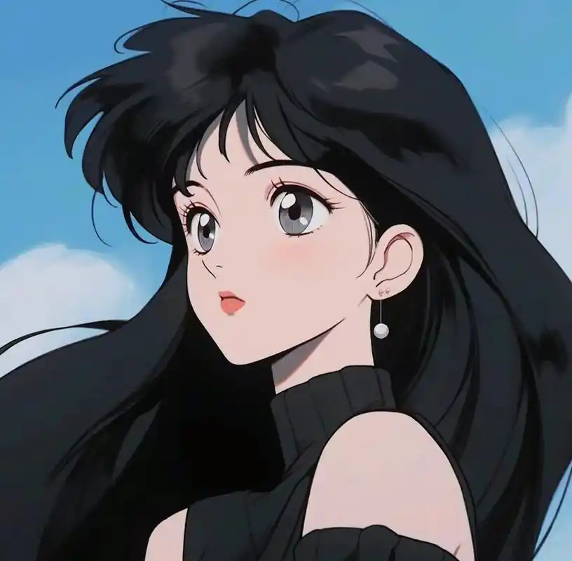 辞旧迎新,2024年淡雅气质「复古旧漫」头像 长发飘飘,眼眸深邃,气质拉