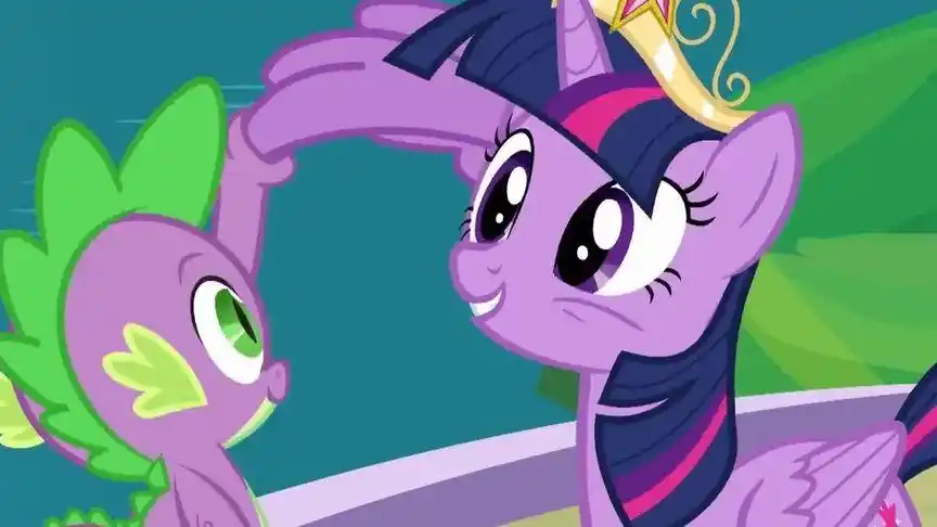 穗龙告诉紫悦公主,她可以飞着去小马谷