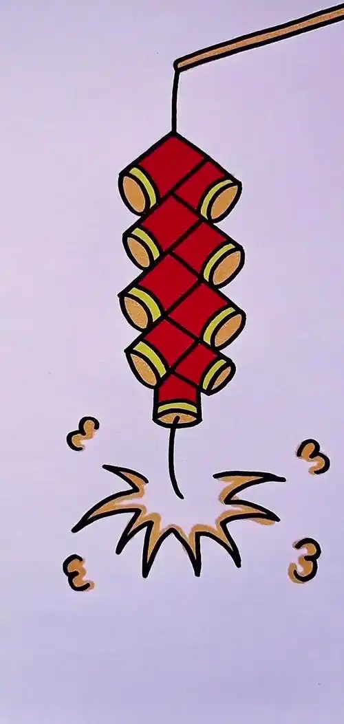 简笔画#教你画鞭炮